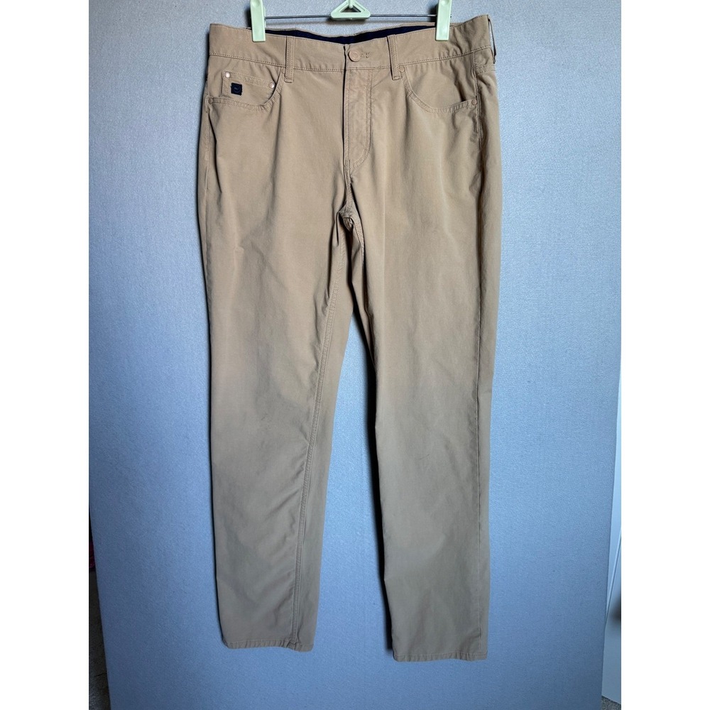 Vineyard Vines On-The-Go 5-Pocket Pant Mens 33x31" Tan Khaki Performance Stretch
